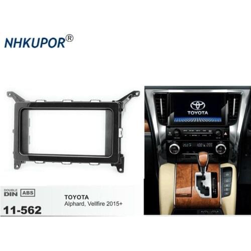 11-562 Car Radio Fascia for TOYOTA Alphard 2015+ Stereo Fascia Dash CD Trim Installation Frame Kit Support 173*98mm/200*100mm