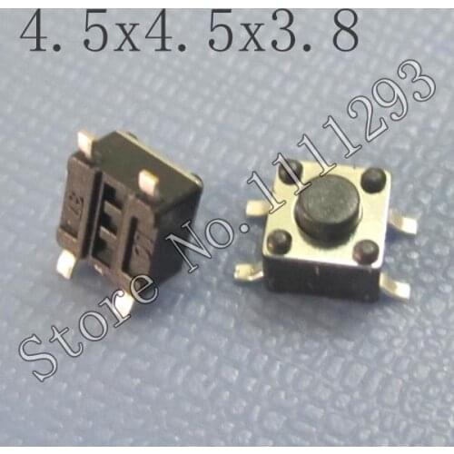 50pcs/lot Tactile Switch 4.5X4.5x3.8H for Phone Tablet MP3 4 5 etc push button 4.5*4.5*3.8