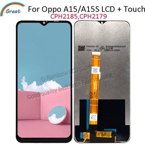 6.52'' For Oppo A15 LCD CPH2185 Touch Panel Glass Screen Display Digitizer Assembly For Oppo A15S LCD CPH2179