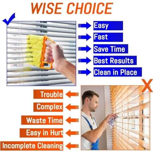 7 Finger Dusting Cleaner Tool Useful Microfiber Window Cleaning With Air Washable Brush Blade Cleaner Blind Conditioner Ven Z2D3