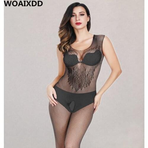 8 Colors Plus Size Open Crotch Bodystocking Women Sexy Transparent Fishnet Lingerie Porn Female Pajamas Underwear Erotic Clothes