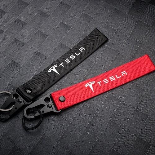 Auto Nylon Key Chain Key Fob Keyrings Decoration Accessories for Tesla Modle 3 X Y S Alfa Romeo Land Rover Toyota Ford Buick VW
