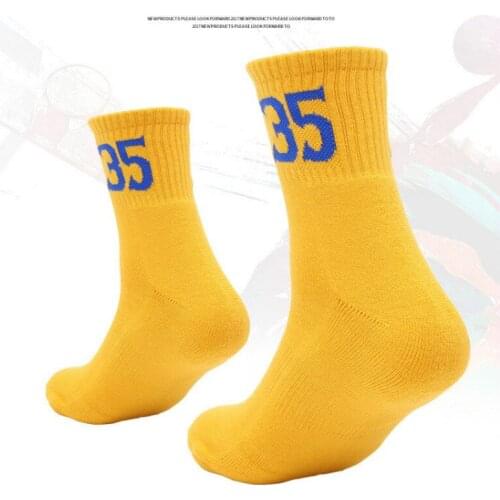 Basketball Socks Men Letter Printed Cotton Basketball Socks Non-slip Breathable Compression Socks Calcetines Hombre Crew Socks