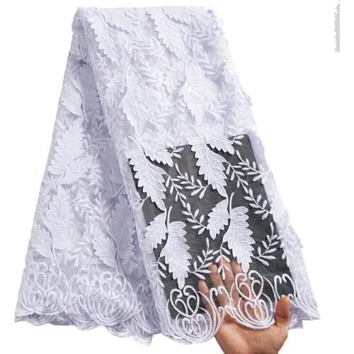 White 3D Design Sequins Lace Fabric 2021 High Quality French Lace Fabric Embroidered African Nigerian Sequined Lace Fabric S2528