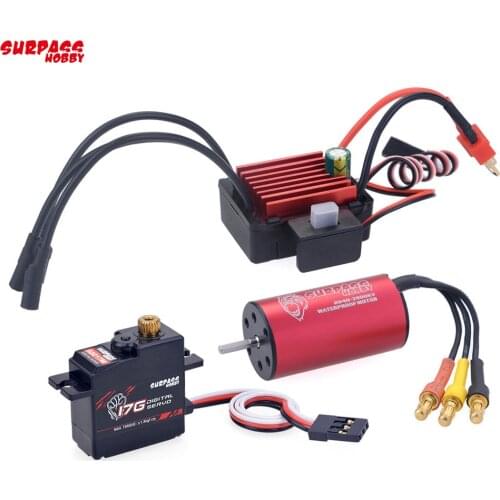 SURPASS HOBBY Combo 2040 3900KV Brushless Motor w/ 35A ESC + S0017M 17G Digital Servo for HSP Tamiya Axial 1/16 1/18 RC Car