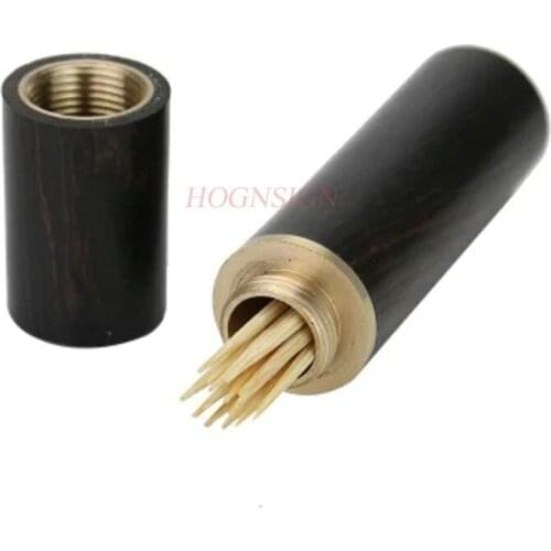 Ebony Ebony Purple Sandalwood Portable Copper Mahogany Classical Restaurant Bamboo Toothpick Box Toothpick Barrel Sale