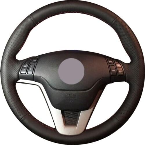 Black Synthetic Leather Car Steering Wheel Cover for Honda CRV CR-V 2007-2011