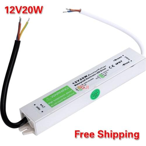 DC12V20W Led Driver Transformer Power Supply Adapter AC90V-250V to DC12V20W Waterproof Electronic outdoor IP67 led strip lam