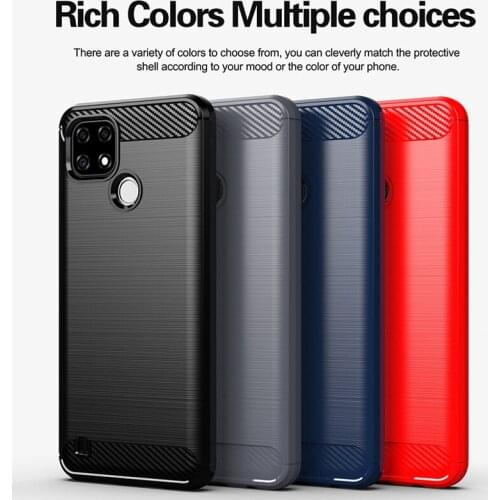 For OPPO Realme 6 Pro Case Carbon Fiber Shockproof Anti-knock Soft Silicone Cover for OPPO Realme 7 Case for OPPO Realme 7 Pro
