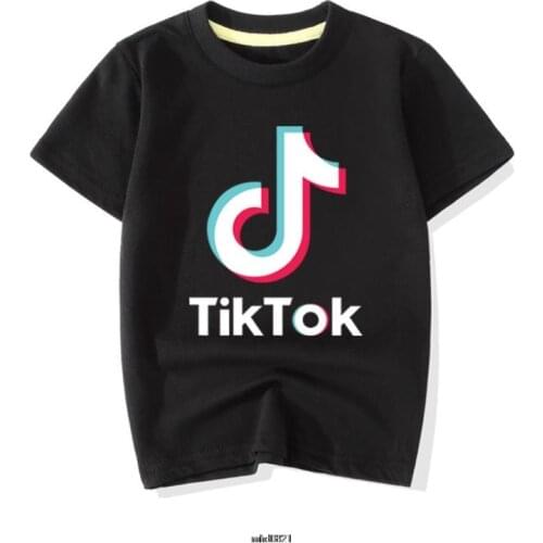 Cute T Shirt kids clothes Summer Short Printed Tik Tok t-shirt Boys Streetwear Teenager Children Tops For Boys Girls