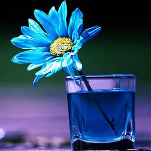 5D DIY Square Diamond Embroidery Blue Flowers Cross Stitch Full Diamond Landcape Diamond Painting Rhinestones Christmas Gift