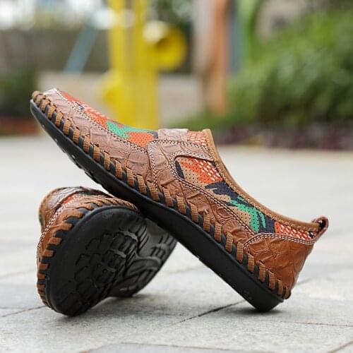 KEZZLY Brand Men Shoes 2020 Summer Breathable Mesh Shoes Mens Casual Shoes Leather Fashion Summer Shoes Man Soft Comfortable