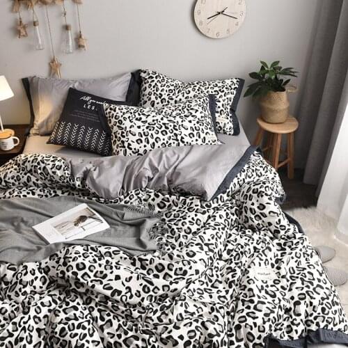 New Pure Cotton Modern Style Bedclothes Simple Fashion Geometric Stripes Plaid Bed Sheet Duvet Cover Sets 3/4pcs Bedding Set