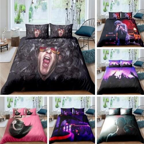 Music Theme Party Bedding Set For Teen Adult Queen King Size Luxury Duvet Cover Sets 2/3pcs Music Note Quilt Covers Pillowcases