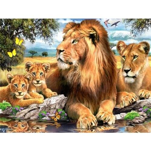 Beauty Life 3D diy diamond painting cross stitch diamond embroideri animals pictures of rhinestones needlework decor paint Lion
