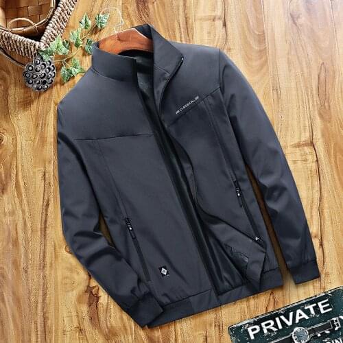 Spring and Autumn Jacket Mens Jacket Outdoor Sports Thin Jacket Loose Large Size Breathable Tooling Stand Collar Jacket Men