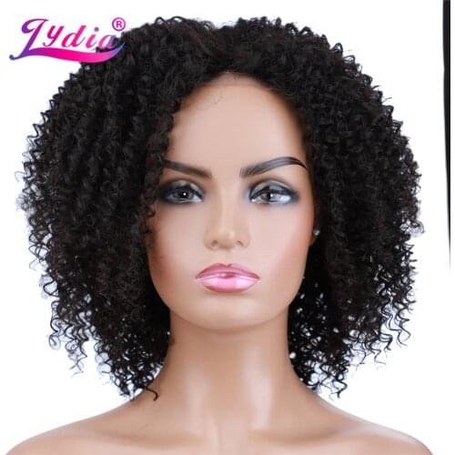 Lydia Short Curly Synthetic Wigs for Women Natural BlackWig Heat Resistant Natural Looking Hair Mixed Daily & Party Blonde Kinky