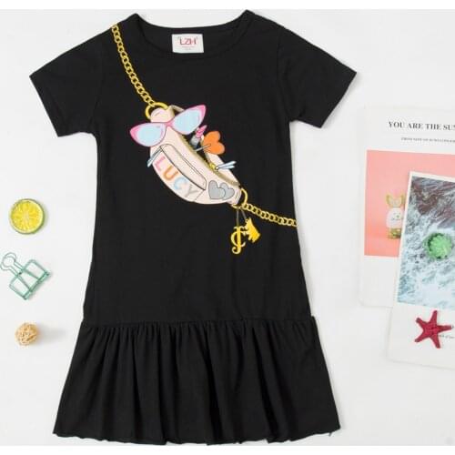 LZH 2021 Summer Baby Girls Cartoon Princess Dresses Kids Casual Short Sleeve Dress For Girls Dresses Children Clothing 2 3 Years