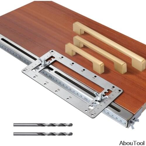 Hole Handle Punch Locator tool Woodworking Pocket Jig Set Wardrobe Door Cabinet Positioner Drill Guide Sleeve Hardware Jig set