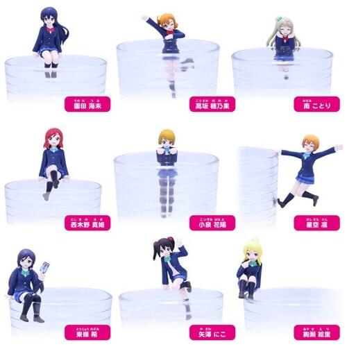 NEW 9pcs/lot 5-7CM pvc Japanese anime figure LoveLive Q version action figure collectible model toys brinquedos