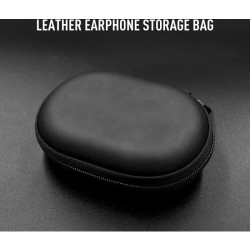 KZ Oval logo Storage Bag Headphones PU Zipper Storage Box Black Case Bag Headphone Accessories Headset Storage Bag dropship
