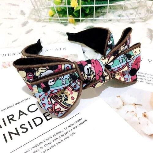 Disney original hair accessories headband Mickey double-layer big bow headband cute girl cartoon wild headgear headband