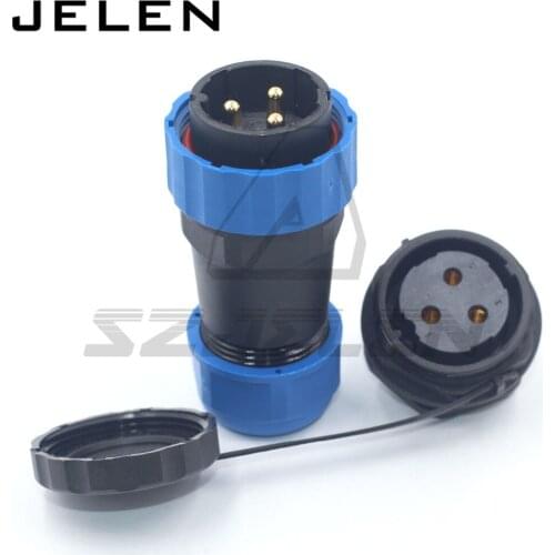 SD28TP-ZM, 3pin Waterproof connectors male female 3pin power cable wire connectors ip68, 45A Industrial panel mount connector