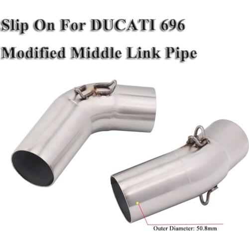 Slip On For Ducati 696 Motorcycle Exhaust Pipe Escape Modified Motorbike Middle Connection Link Pipe Tube Without 51mm Muffler