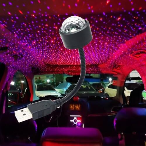 USB Car Atmosphere Light Mini Magic Ball Lamp LED Colorful Starry Night Lights Voice Control Dj Music Rhythm Atmosphere Decorate