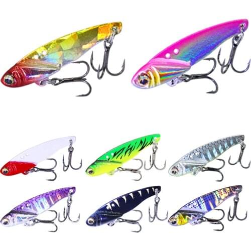 VIB Vibration 3D Eyes Winter Fishing Lures 40MM 3.5G Metal Bait Pencil Spinner Spoon Hard Bait Sinking Winter Fishing Tackle