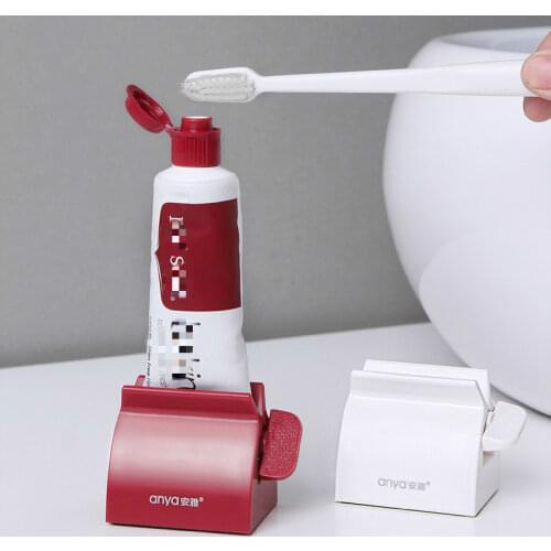 1Pc 4 Colors Home Plastic Toothpaste Tube Squeezer Easy Dispenser Rolling Holder Bathroom Supply Tooth Cleaning Accessories