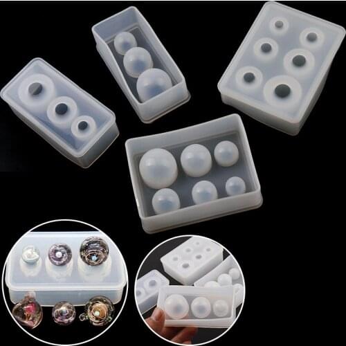1Pcs Silicone Mold Half Ball Oblate Cabochon Pendant Resin Silicone Mould Handmade Tool Epoxy Resin Molds Jewelry Making