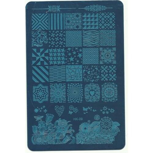 14.5*9.5cm Stamping Nail Art Image Plate Design Rectangle XL Stencil metal lace flower patterns manicure template stencil HK09