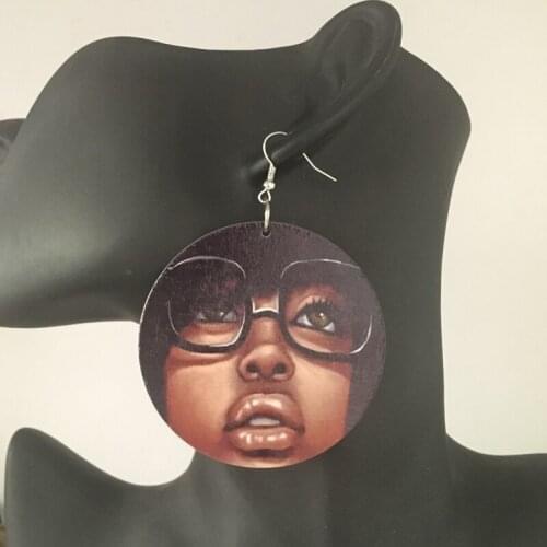 5pairs/lot 2017 Sexy Black Woman Wooden Earrings
