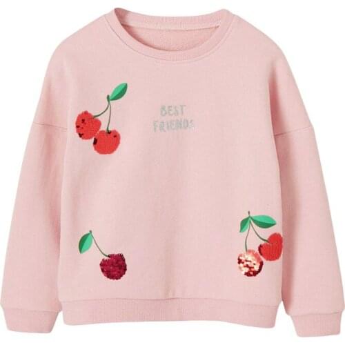 Bambino New Year 2021 Sweatshirt Cherry Fleece Winter Clothes Kids Girl 2-9 Years Little Girl Costumes Warm School Clothing