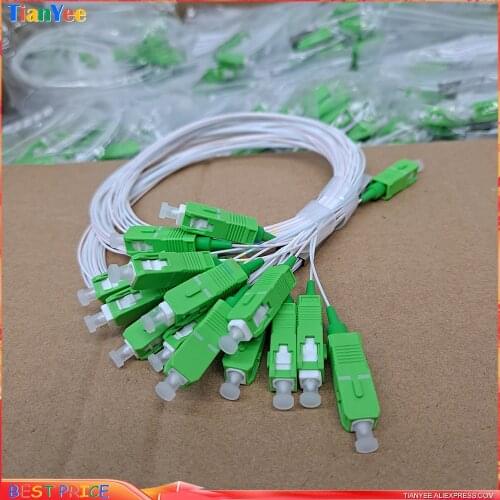 Free shipping 20 PCS/Lot 1X2 1X4 1X8 1X16 PLC SC/APC SM 0.9mm G657A1 PVC 1m FTTH Fiber Optic Splitter