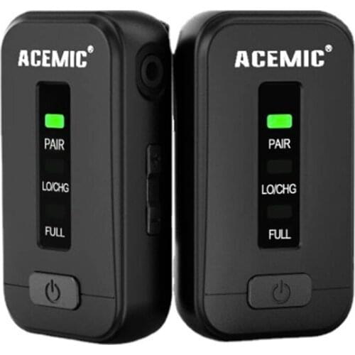 ACEMIC Wireless Lavalier Microphone for Video Recording, Microphone for Interview Vlog Podcast Compatible Camera Smartphone