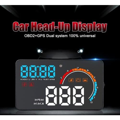 D2500 HUD OBD2+GPS Head-Up Display all vehicles Overspeed Warning System Speed Projector Voltage Alarm