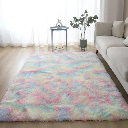 Long Hair Carpet For Living Room PV Plush Home Decor Rug Room Bay Window Bedside Carpet Large Soft Furry Baby Nursery Carpets