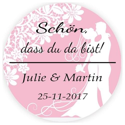 DouxArt 100 Pieces Custom Personalized, Wedding Stickers - Schon dass du da bist, 40mm Wedding Party Communion Labels P078