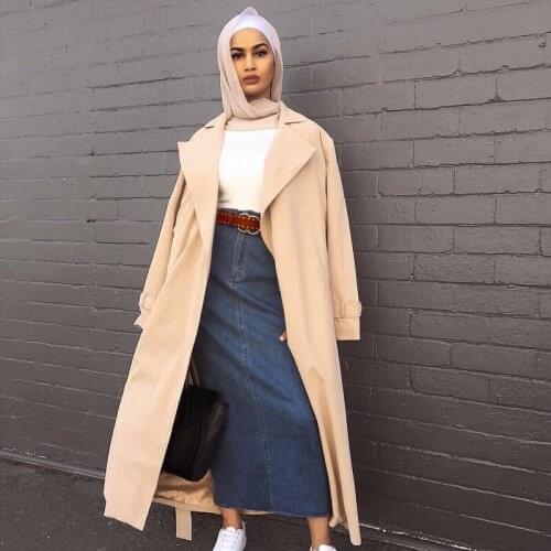 Denim Dubai Long Pencil Skirt Muslim Womens Hijab Turkish Islamic Clothing High Waist Arab Tight Skirt Caftan Marocain Kaftan