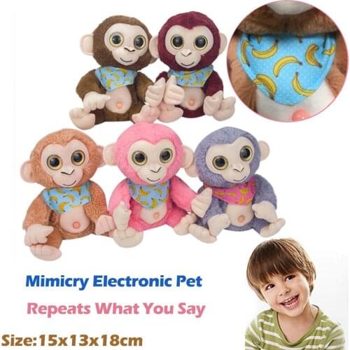 Electric Talking Monkey Soft Plush Toy Cute Mimicry Pet Talking Monkey Repeats What You Say Electronic Plush Toy For Kidsигрушки