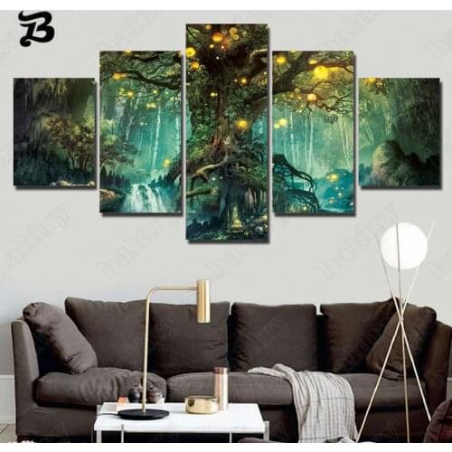 Canvas Painting Black and White Wall Art 5 Pieces Eiffel Tower Decorative Paris Scenery Wall Pictures Modern Home Decoration