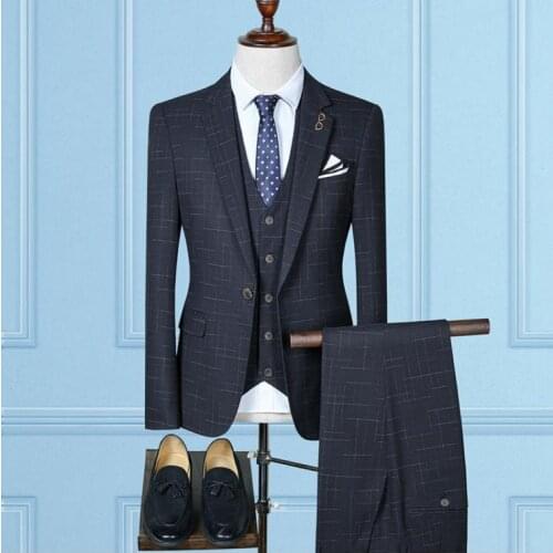 Terno Masculino Tailored suit mens high quality single button wedding Business Blazer Men Suit with Pants Costume Homme Mariage