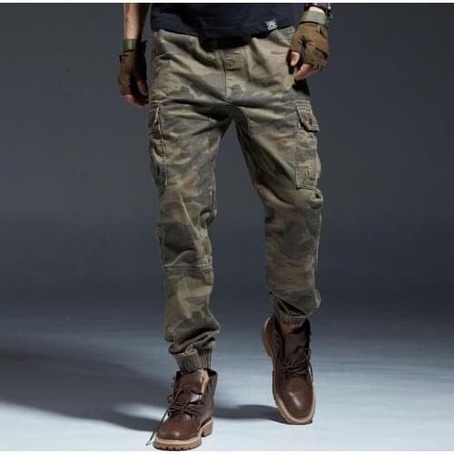 Camouflage overalls Mens Cargo Pants Casual Mens Baggy ankle banded Pants Plus Size XXL Men Winter Trousers Bottoms