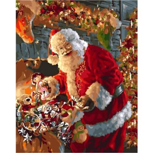 Painting By Numbers DIY Dropshipping 40x50 50x65cm Santa Claus Christmas Figure Handmade Gift For Adult Unique Gift Home Decor