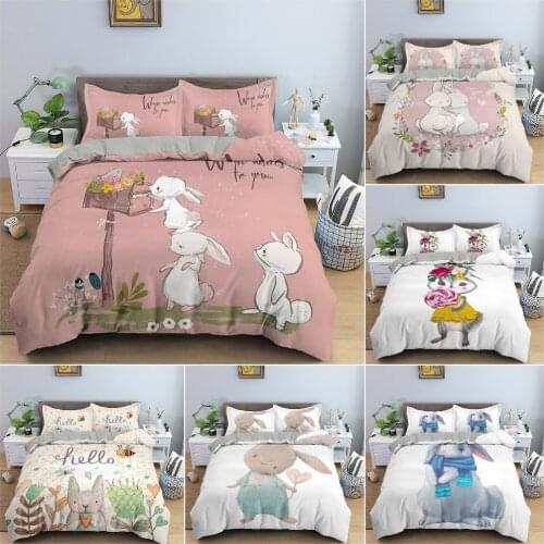 2/3Pcs Cartoon Animal Duvet Cover Bedding Set 3D Printed Quilt Cover For Bedroom King Queen Full Size Bedclothes Home Decor