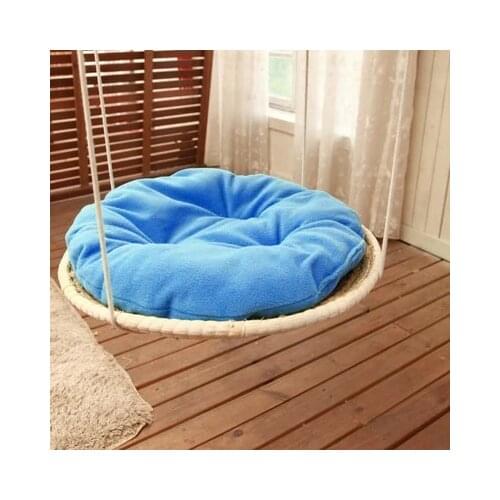 Hand Knitting Round Cat Hammock Bed Straw and Cotton Cloth Cat Hanging Beds Pet Sunny Seat Dog Comfortable Mats Cushions CW045