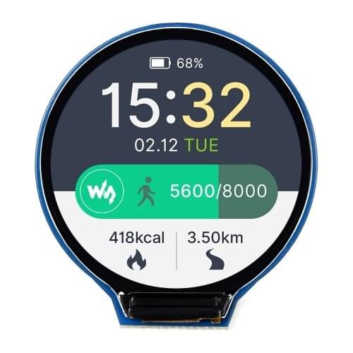 1.28" Round RGB LCD IPS Display Module Supports Raspberry Pi Jetson Nano STM32 for DIY Intelligent Bracelet