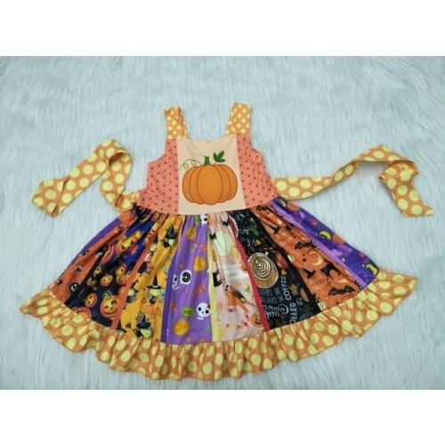 Hote sale Kids boutique dress no moq ready to ship RTS items Halloween new design clothing promotion price